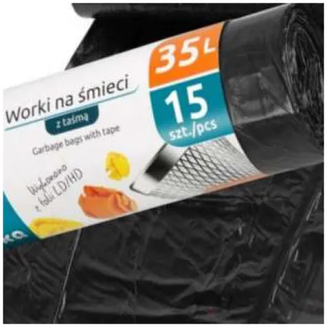 worki na smieci gratka 35l czarne z tasma ravi 15 szt