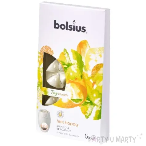 wosk zapachowy platki true moods feel happy mango i bergamotka bolsius 6 szt