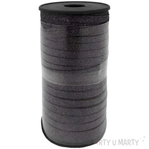 wstazka do balonow brokatowa czarna godan 5 mm 92 m