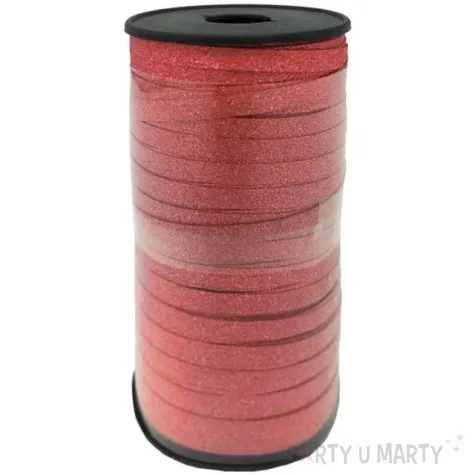 wstazka do balonow brokatowa czerwona godan 5 mm 92 m