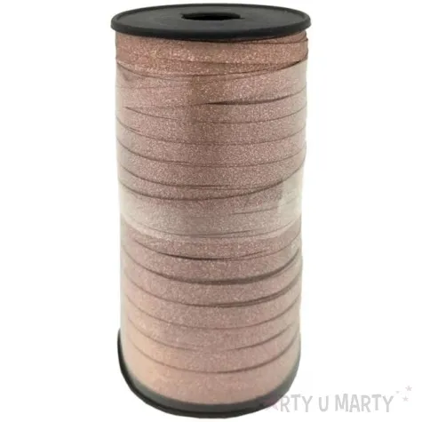 wstazka do balonow brokatowa rozowe zloto godan 5 mm 92 m