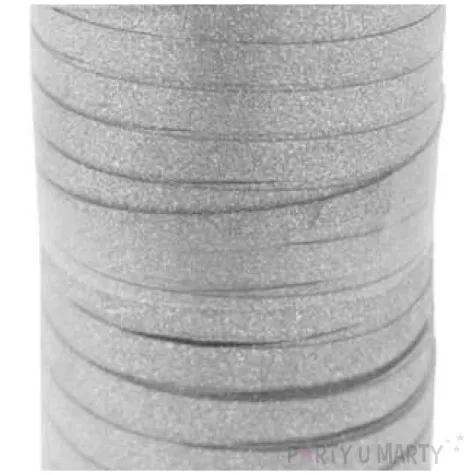 wstazka do balonow brokatowa srebrna godan 5 mm 92 m