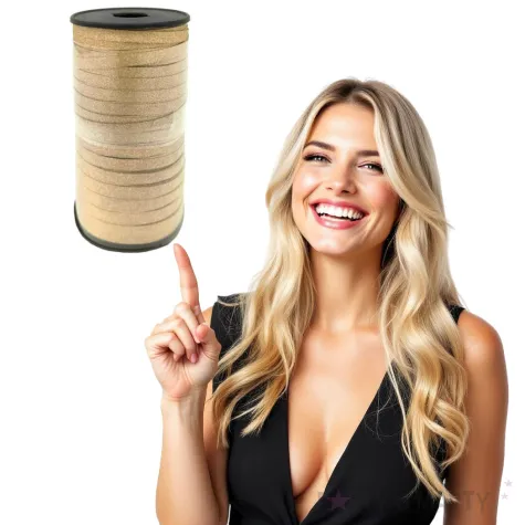 wstazka do balonow brokatowa zlota godan 5 mm 92 m