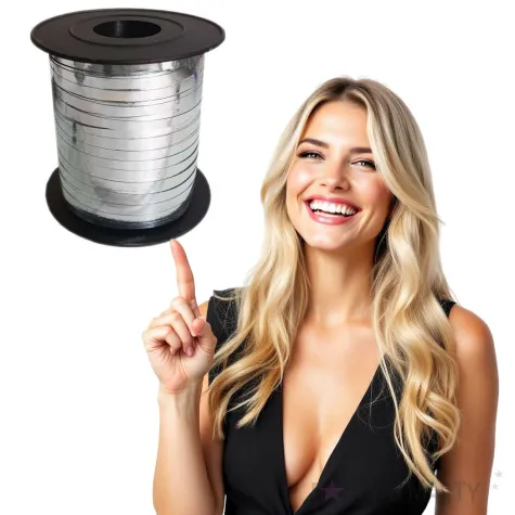 wstazka do balonow classic metalik srebrna godan 5mm x 250 m