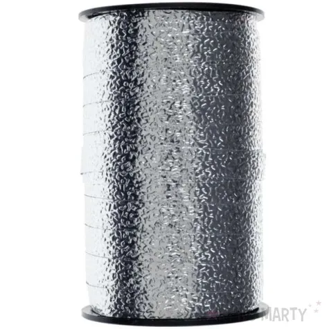 wstazka do balonow curling srebrna santex 10mm 25m