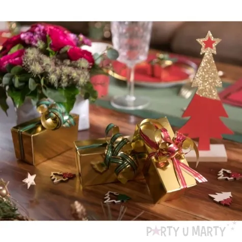 wstazka do balonow curling zloto zielony santex 10 mm 25 m