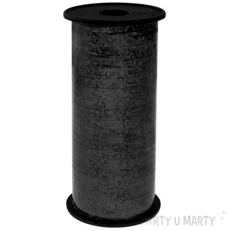 wstazka do balonow holograficzna czarna godan 5 mm 92 m