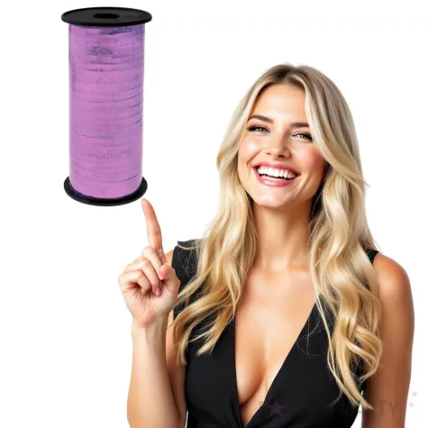 wstazka do balonow holograficzna lawendowa godan 5 mm 92 m