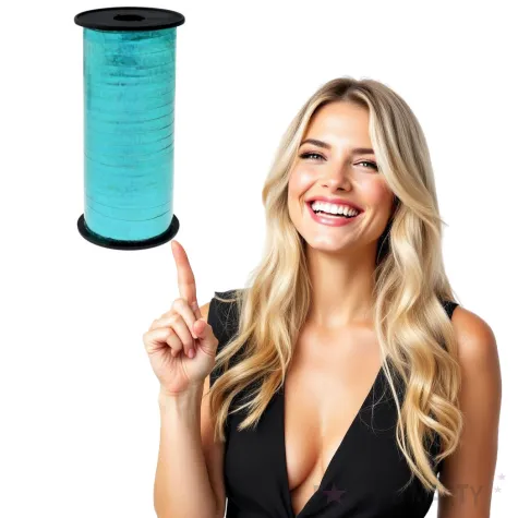 wstazka do balonow holograficzna niebieska jasna godan 5 mm 92 m