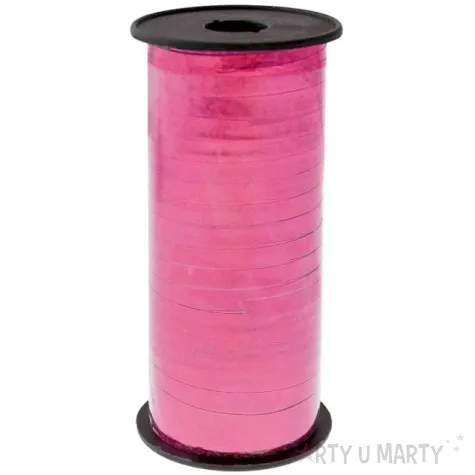 wstazka do balonow holograficzna rozowa jasna godan 5 mm 92 m