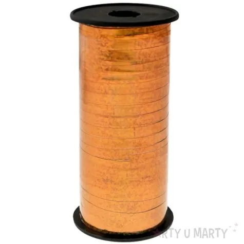 wstazka do balonow holograficzna rozowe zloto godan 5 mm 92 m