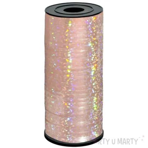 wstazka do balonow holograficzna rozowe zloto partypal 92 m