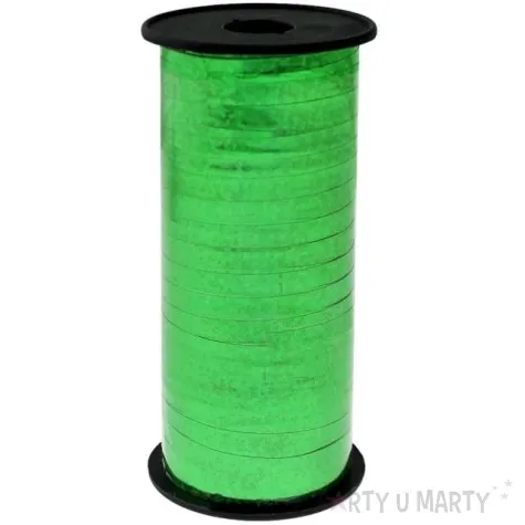 wstazka do balonow holograficzna zielona godan 5 mm 92 m