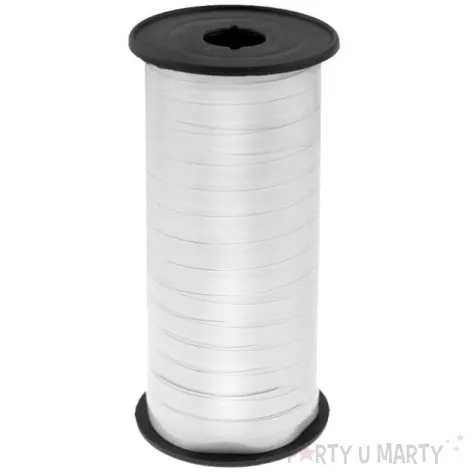 wstazka do balonow lustrzana biala godan 5 mm 92 m