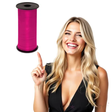 wstazka do balonow lustrzana rozowa godan 5 mm 92 m