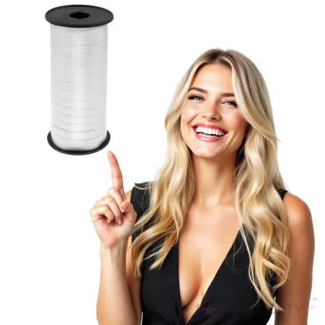 wstazka do balonow lustrzana srebrna godan 5 mm 92 m