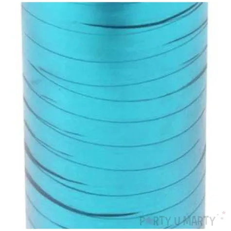 wstazka do balonow metaliczna niebieska jasna godan 5 mm 92 m