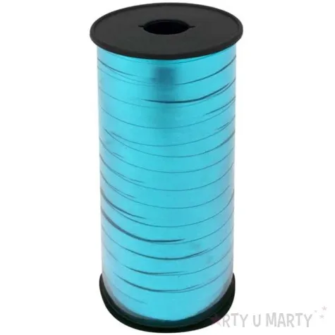 wstazka do balonow metaliczna niebieska jasna godan 5 mm 92 m