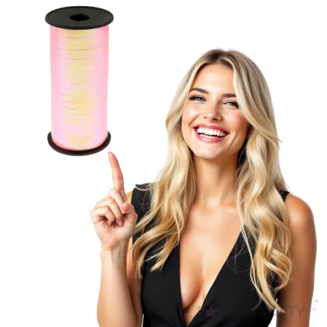 wstazka do balonow opalizujaca azaliowa godan 5 mm 92 m