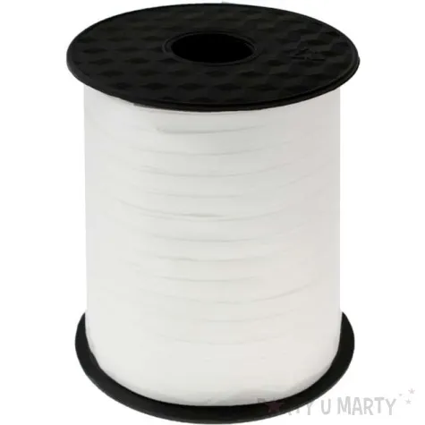 wstazka do balonow pastelowa biala godan 5 mm 458 m