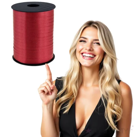 wstazka do balonow pastelowa bordowa godan 5 mm 458 m