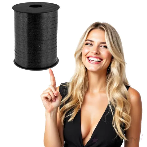 wstazka do balonow pastelowa czarna godan 5 mm 458 m