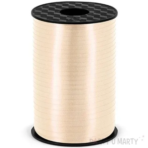wstazka do balonow pastelowa kremowy 0 5 cm x 225 m