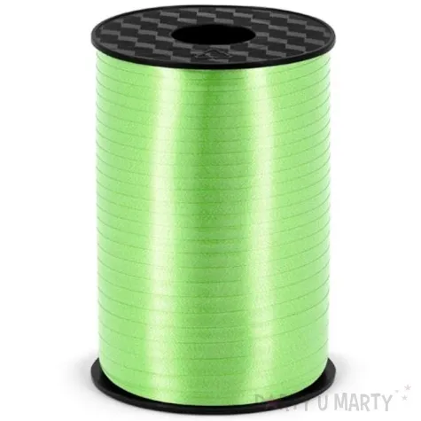 wstazka do balonow pastelowa zielone jabluszko 0 5 cm x 225 m