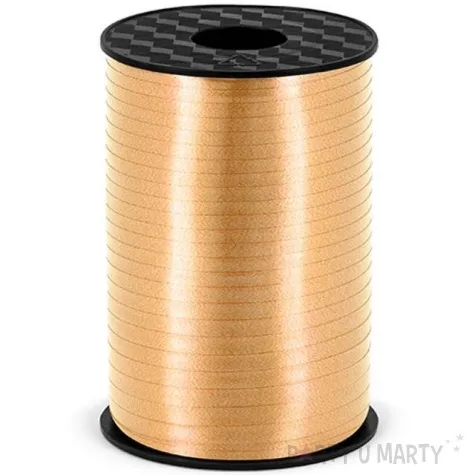 wstazka do balonow pastelowa zloty jasny 0 5 cm x 225 m