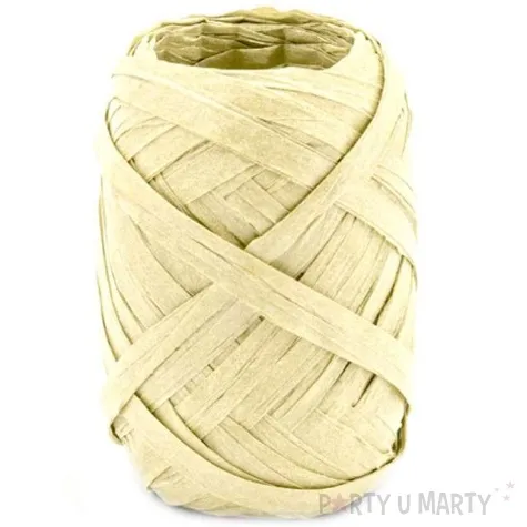 wstazka do balonow rafia kremowy ciemny partydeco 5 mm 10 m