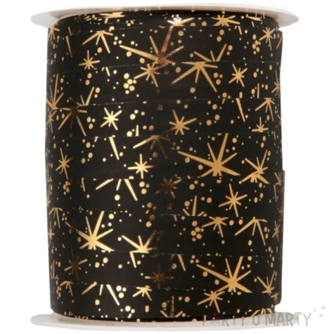 wstazka do balonow swiateczne iskierki czarna santex 10 mm x 25 m