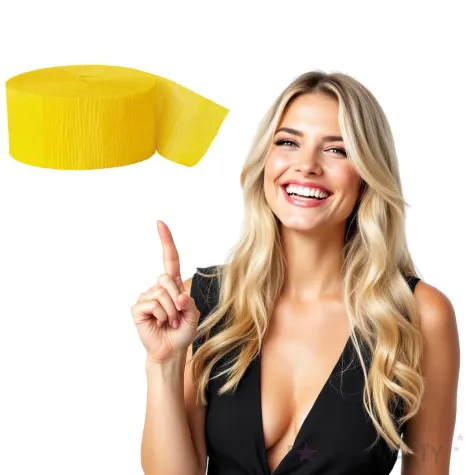 wstazka krepina classic zolta unique 24 6 cm