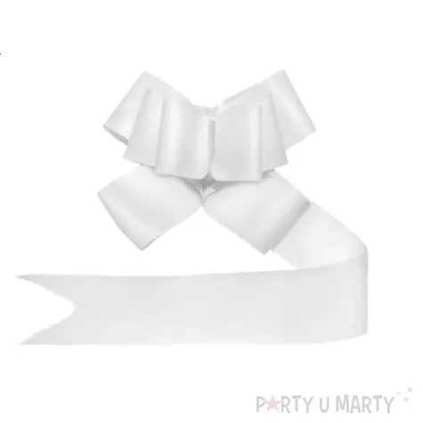 wstazka sciagana classic 5 cm partydeco biala malowana 10 szt