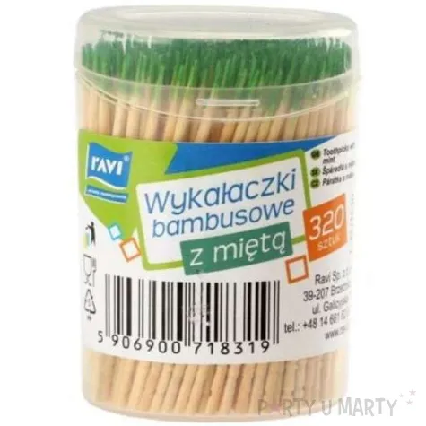 wykalaczki extra z mieta bambusowe ravi 320 szt