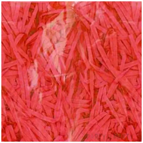 wypelniacz ozdobny wiorki papierowe dekoracja do prezentu bukietu czerwony godan 30g