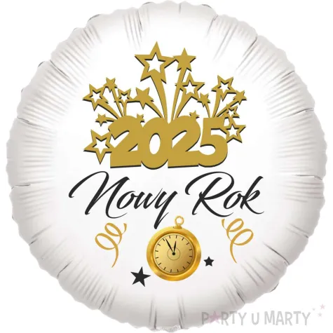 xx balon bialy nowy rok 2025