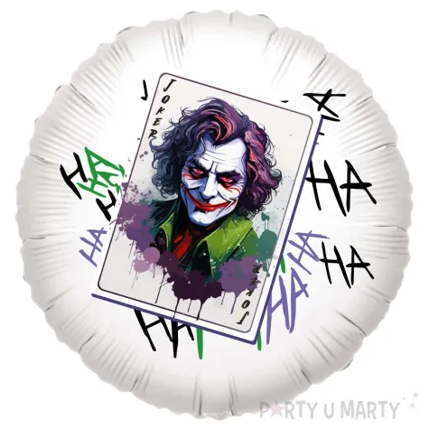 xx balon bialy szalony joker z karta