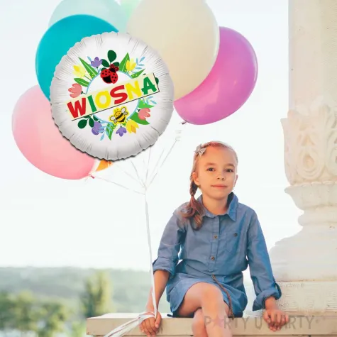 xx balon bialy wiosna kwiatki i owady