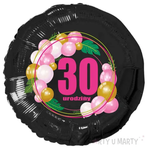 xx balon czarny 30 urodziny roz baloniki