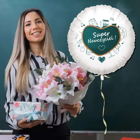 xx balon fol super nauczyciel tablica