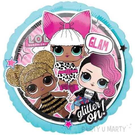xx balon foliowy 18 cali lol glam okragly 43 cm zapakowany