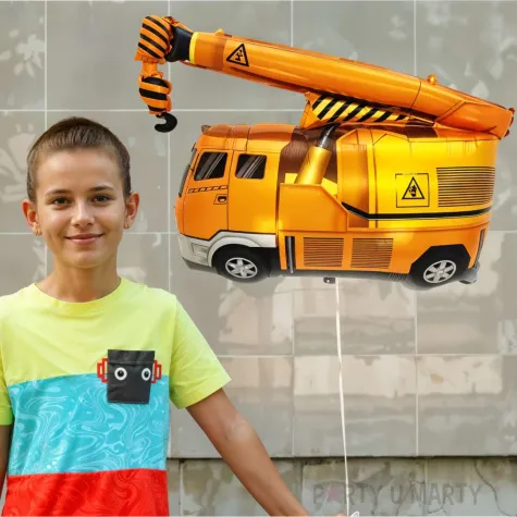 xx balon foliowy ciezarowka z dzwigiem 65x45 cm