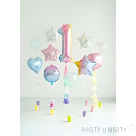 xx balon foliowy cyfra 1 86cm pastelowy teczowy