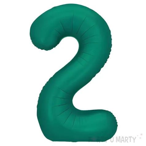 xx balon foliowy cyfra 2 86cm butelkowa zielen