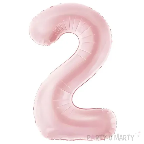 xx balon foliowy cyfra 2 86cm jasny rozowy