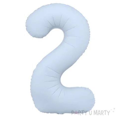 xx balon foliowy cyfra 2 86cm mglisty niebieski