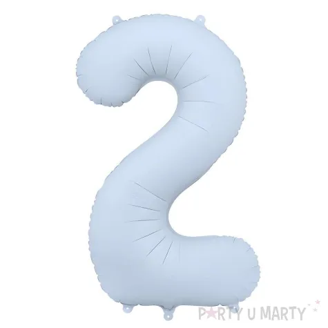 xx balon foliowy cyfra 2 86cm mglisty niebieski
