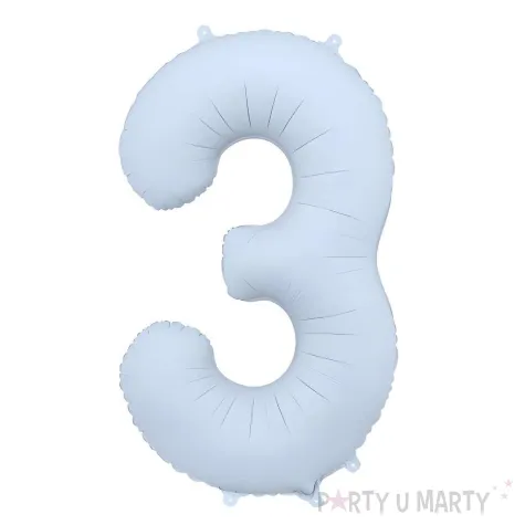 xx balon foliowy cyfra 3 86cm mglisty niebieski