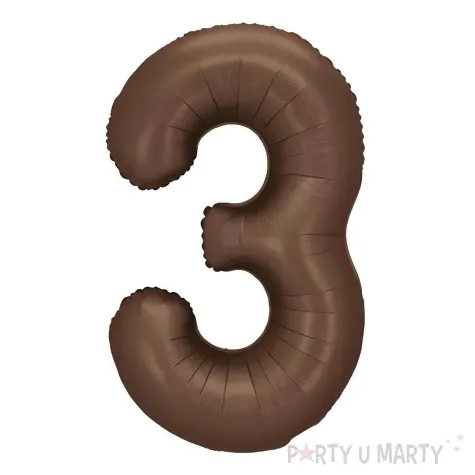 xx balon foliowy cyfra 3 86cm mocca