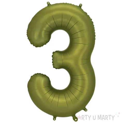 xx balon foliowy cyfra 3 86cm oliwkowy